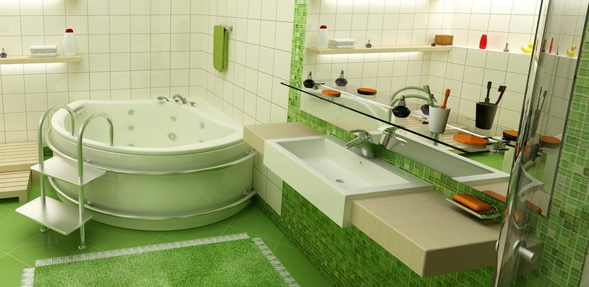дизайн интерьера в ванной комнате